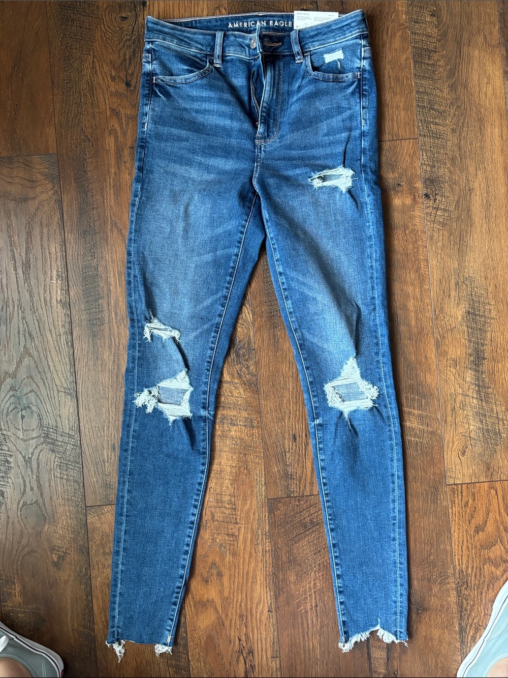 American Eagle Outfitters Blue Distressed Skinny Jeans
